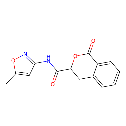 N-(5-methyl-1,2-oxazol-3-yl)-1-oxo-3,4-dihydroisochromene-3-carboxamide structure