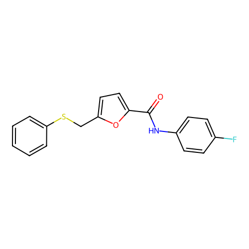 N-(4-fluorophenyl)-5-(phenylsulfanylmethyl)furan-2-carboxamide structure