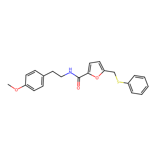 N-[2-(4-methoxyphenyl)ethyl]-5-[(phenylsulfanyl)methyl]furan-2-carboxamide structure