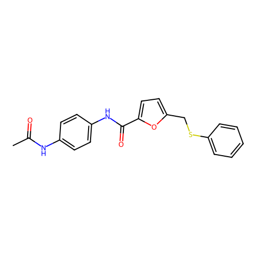 N-(4-acetamidophenyl)-5-(phenylsulfanylmethyl)furan-2-carboxamide structure