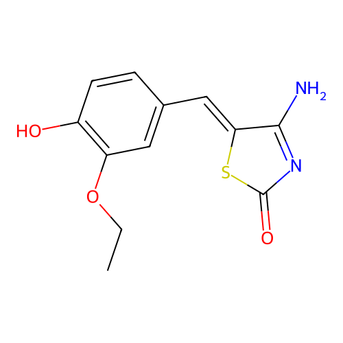 5-[(3-Ethoxy-4-hydroxyphenyl)methylene]-4-imino-1,3-thiazolidin-2-one structure