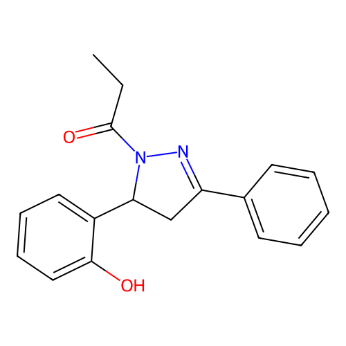1-[3-(2-Hydroxyphenyl)-5-phenyl-3,4-dihydropyrazol-2-yl]propan-1-one structure