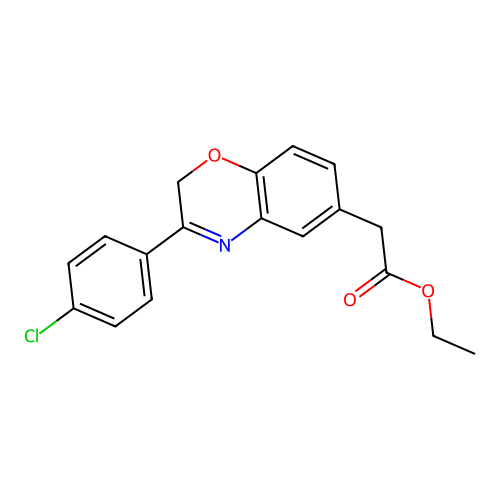 2H-1,4-Benzoxazine-6-acetic acid, 3-(4-chlorophenyl)-, ethyl ester structure