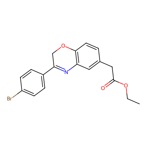 2H-1,4-Benzoxazine-6-acetic acid, 3-(4-bromophenyl)-, ethyl ester structure
