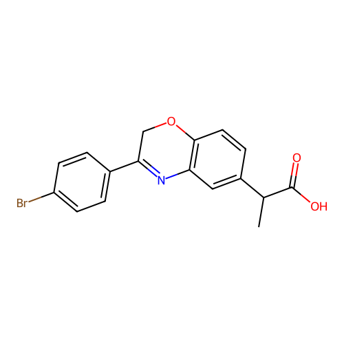 2H-1,4-Benzoxazine-6-acetic acid, 3-(4-bromophenyl)-alpha-methyl- structure