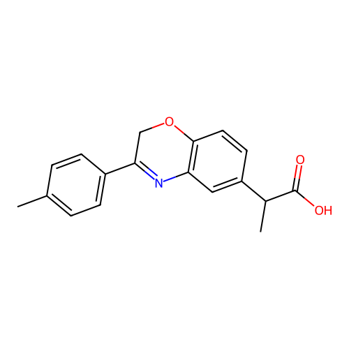 2H-1,4-Benzoxazine-6-acetic acid, alpha-methyl-3-(4-methylphenyl)- structure