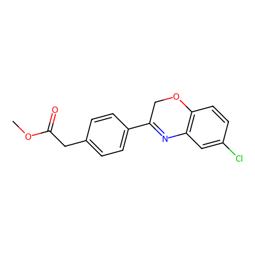 Benzeneacetic acid, 4-(6-chloro-2H-1,4-benzoxazin-3-yl)-, methyl ester structure