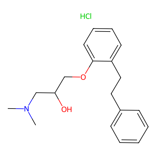 2-Propanol, 1-(dimethylamino)-3-(2-(2-phenylethyl)phenoxy)-, hydrochloride structure