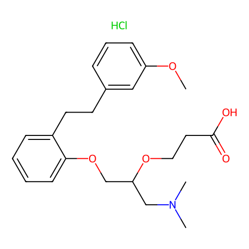 2-((3-Dimethylamino-2-(2-carboxyethoxy))propoxy)-3'-methoxybibenzyl hydrochloride structure