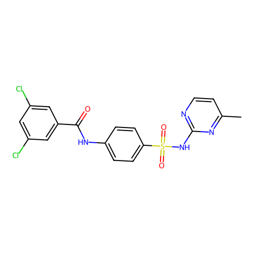 3,5-dichloro-N-{4-[(4-methylpyrimidin-2-yl)sulfamoyl]phenyl}benzamide structure
