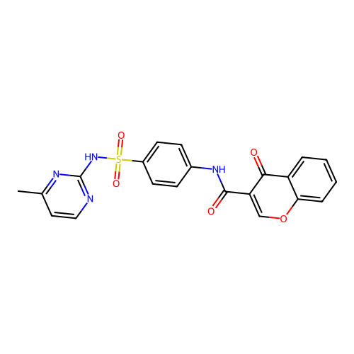 N-[4-[(4-methylpyrimidin-2-yl)sulfamoyl]phenyl]-4-oxochromene-3-carboxamide structure