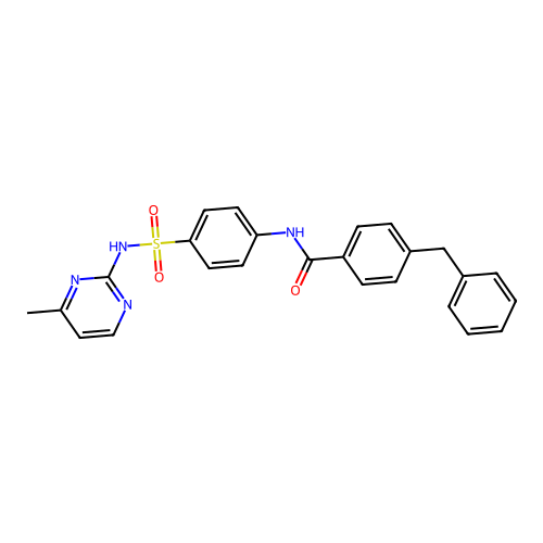 4-benzyl-N-{4-[(4-methylpyrimidin-2-yl)sulfamoyl]phenyl}benzamide structure