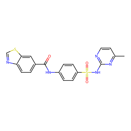 N-{4-[(4-methylpyrimidin-2-yl)sulfamoyl]phenyl}-1,3-benzothiazole-6-carboxamide structure