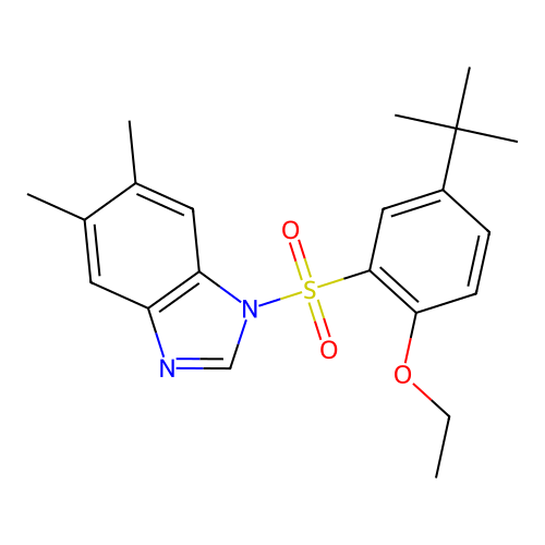 1-(5-tert-butyl-2-ethoxybenzenesulfonyl)-5,6-dimethyl-1H-1,3-benzodiazole structure