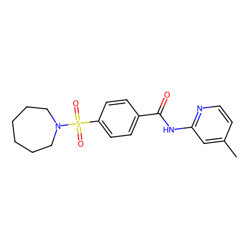 4-(azepan-1-ylsulfonyl)-N-(4-methylpyridin-2-yl)benzamide structure