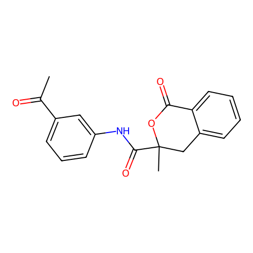N-(3-acetylphenyl)-3-methyl-1-oxo-3,4-dihydro-1H-isochromene-3-carboxamide structure