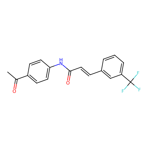 (2E)-N-(4-acetylphenyl)-3-[3-(trifluoromethyl)phenyl]prop-2-enamide structure