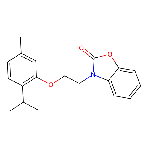 3-[2-(2-isopropyl-5-methylphenoxy)ethyl]-1,3-benzoxazol-2(3H)-one structure