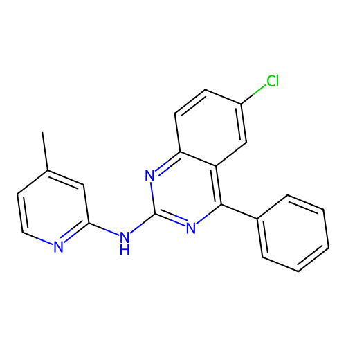 6-chloro-N-(4-methylpyridin-2-yl)-4-phenylquinazolin-2-amine structure
