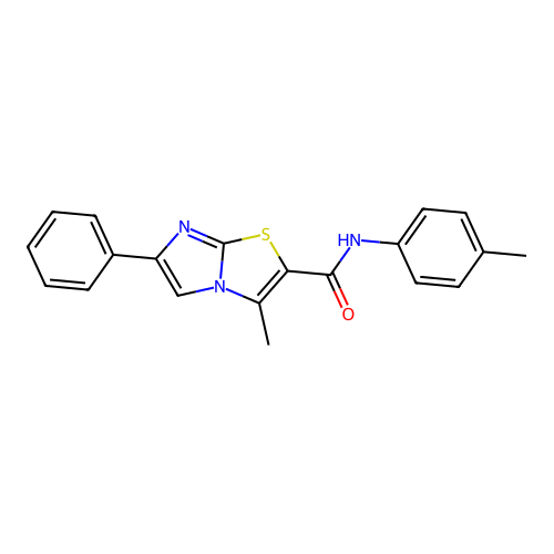 3-methyl-N-(4-methylphenyl)-6-phenylimidazo[2,1-b][1,3]thiazole-2-carboxamide structure