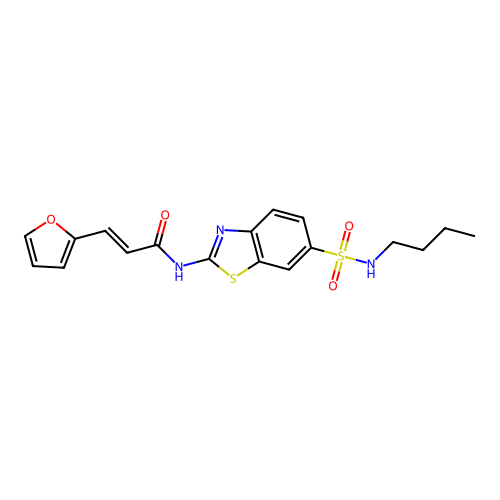 (E)-N-(6-(N-butylsulfamoyl)benzo[d]thiazol-2-yl)-3-(furan-2-yl)acrylamide structure