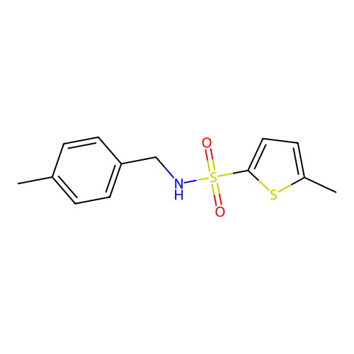 5-methyl-N-(4-methylbenzyl)thiophene-2-sulfonamide structure