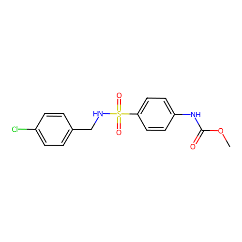 methyl (4-(N-(4-chlorobenzyl)sulfamoyl)phenyl)carbamate structure