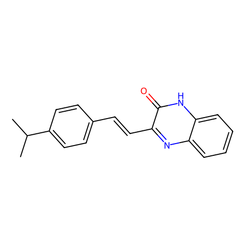 (E)-3-(4-isopropylstyryl)quinoxalin-2(1H)-one structure