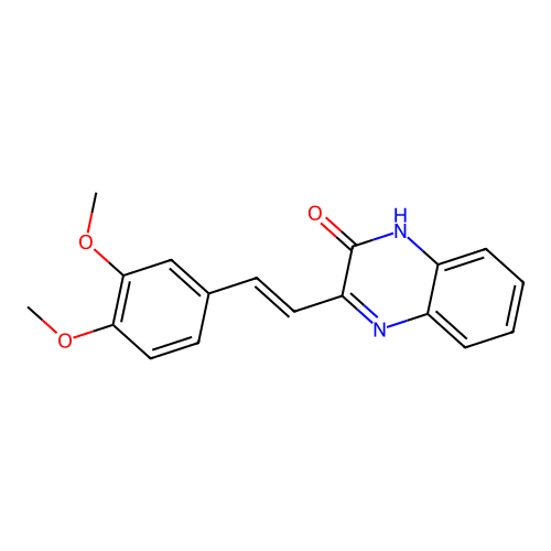 3-[2-(3,4-dimethoxyphenyl)vinyl]-1H-quinoxalin-2-one structure