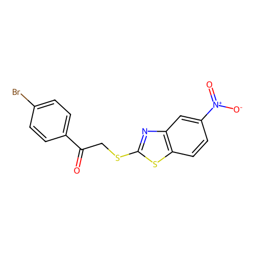 1-(4-Bromophenyl)-2-((5-nitrobenzo[d]thiazol-2-yl)thio)ethanone structure