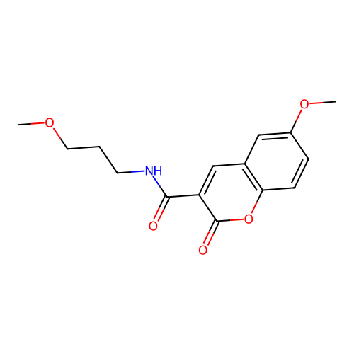 6-methoxy-N-(3-methoxypropyl)-2-oxochromene-3-carboxamide structure