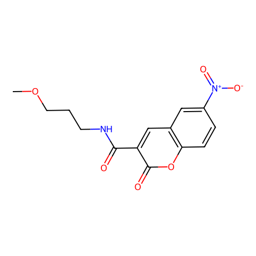N-(3-methoxypropyl)-6-nitro-2-oxo-2H-chromene-3-carboxamide structure