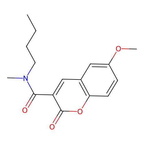 N-butyl-6-methoxy-N-methyl-2-oxo-2H-chromene-3-carboxamide structure