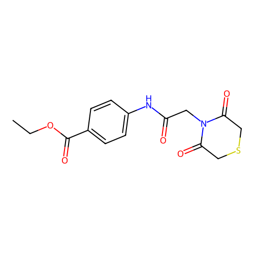 Ethyl 4-[[2-(3,5-dioxothiomorpholin-4-yl)acetyl]amino]benzoate structure