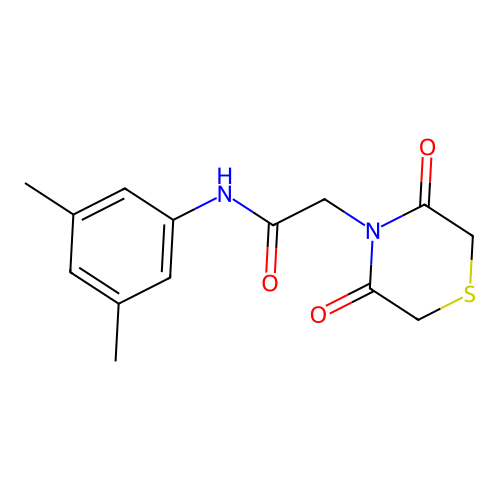 N-(3,5-dimethylphenyl)-2-(3,5-dioxothiomorpholin-4-yl)acetamide structure