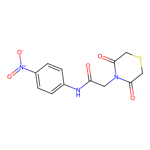 2-(3,5-dioxothiomorpholin-4-yl)-N-(4-nitrophenyl)acetamide structure