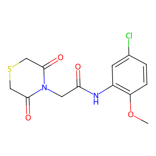 N-(5-chloro-2-methoxyphenyl)-2-(3,5-dioxothiomorpholin-4-yl)acetamide structure