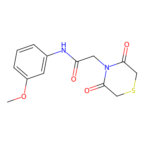 2-(3,5-dioxothiomorpholin-4-yl)-N-(3-methoxyphenyl)acetamide structure