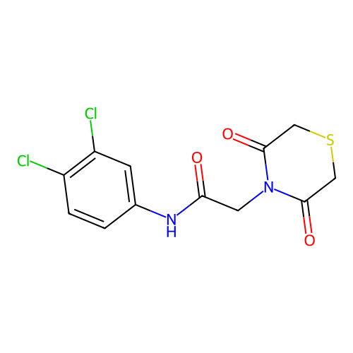 N-(3,4-dichlorophenyl)-2-(3,5-dioxothiomorpholin-4-yl)acetamide structure
