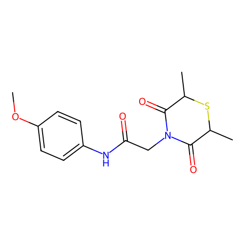2-(2,6-dimethyl-3,5-dioxothiomorpholin-4-yl)-N-(4-methoxyphenyl)acetamide structure