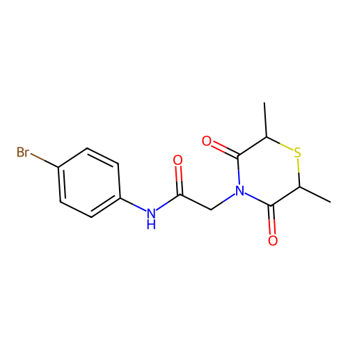 N-(4-bromophenyl)-2-(2,6-dimethyl-3,5-dioxothiomorpholin-4-yl)acetamide structure