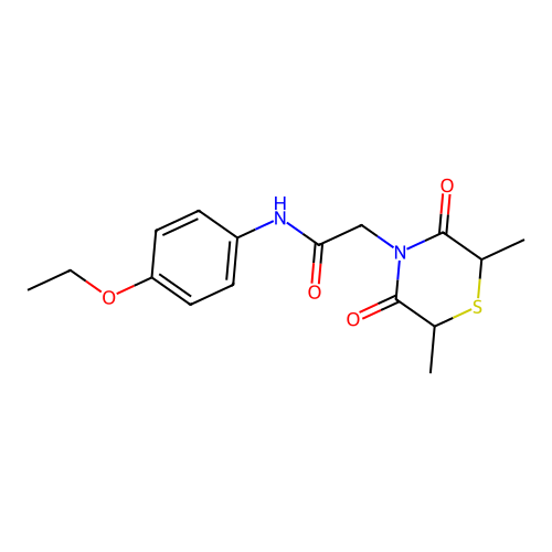 2-(2,6-dimethyl-3,5-dioxothiomorpholin-4-yl)-N-(4-ethoxyphenyl)acetamide structure
