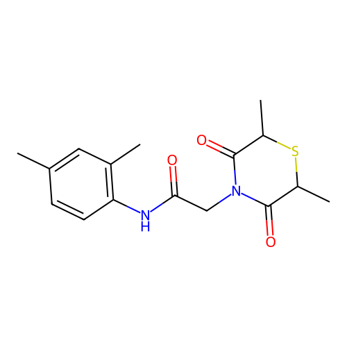 2-(2,6-dimethyl-3,5-dioxothiomorpholin-4-yl)-N-(2,4-dimethylphenyl)acetamide structure