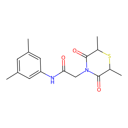 2-(2,6-dimethyl-3,5-dioxothiomorpholin-4-yl)-N-(3,5-dimethylphenyl)acetamide structure