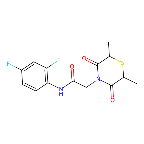 N-(2,4-difluorophenyl)-2-(2,6-dimethyl-3,5-dioxothiomorpholin-4-yl)acetamide structure
