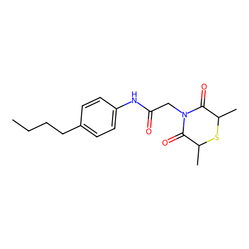 N-(4-butylphenyl)-2-(2,6-dimethyl-3,5-dioxothiomorpholin-4-yl)acetamide structure