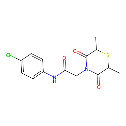 N-(4-chlorophenyl)-2-(2,6-dimethyl-3,5-dioxothiomorpholin-4-yl)acetamide structure