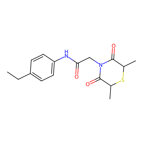 2-(2,6-dimethyl-3,5-dioxothiomorpholin-4-yl)-N-(4-ethylphenyl)acetamide structure