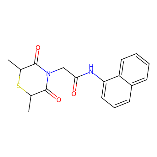 2-(2,6-dimethyl-3,5-dioxothiomorpholin-4-yl)-N-naphthalen-1-ylacetamide structure