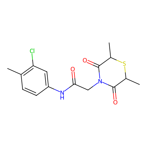 N-(3-chloro-4-methylphenyl)-2-(2,6-dimethyl-3,5-dioxothiomorpholin-4-yl)acetamide structure